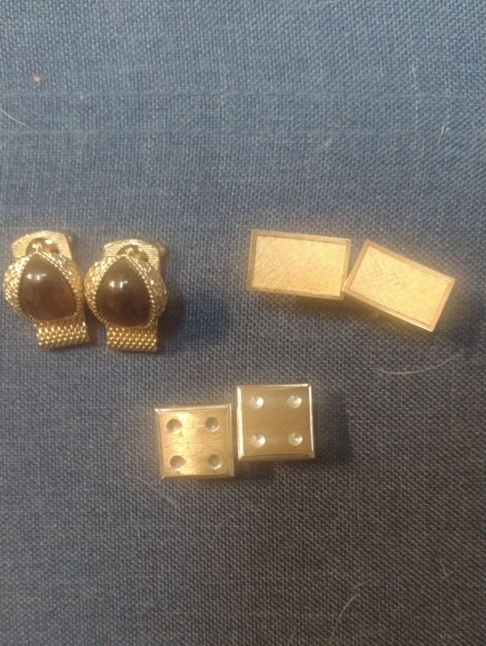Set Of Three Vintage Cufflinks for Men